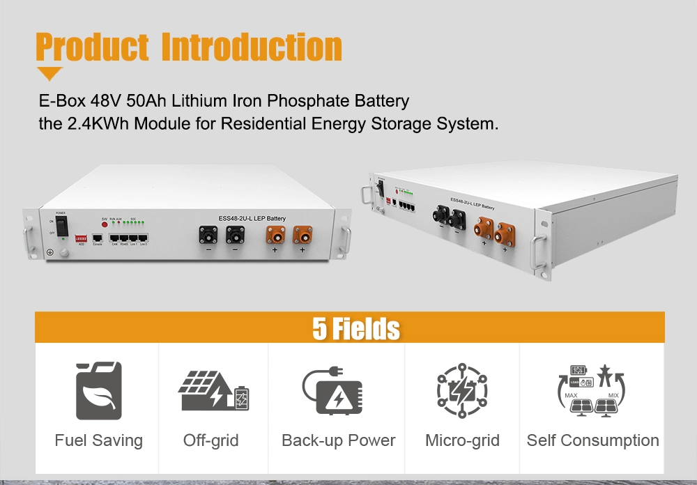 Pytes 48V Series LiFePO4 50ah Lithium Battery Module for Solar Energy Storage System Telecom Tower, UPS Optional GPRS